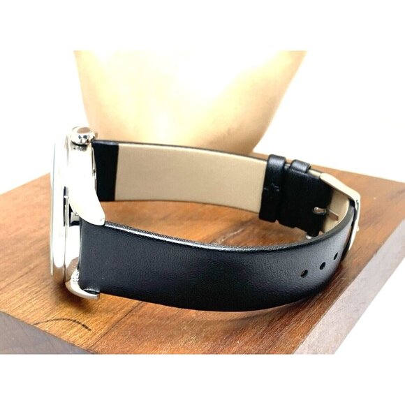 Armitron Men's Watch 20/5048SV Black Dial Day Date Quartz Leather Strap 40mm - Picture 9 of 14